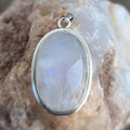 Handmade Rainbow Moonstone 925 Sterling Silver Pendant