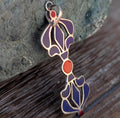 P3/70-Central Om inlay Silver Pendant of  star shape (T12-070)