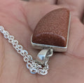 P3/14 - Natural Sunstone Pendant: 925 Sterling Silver (T12-014)