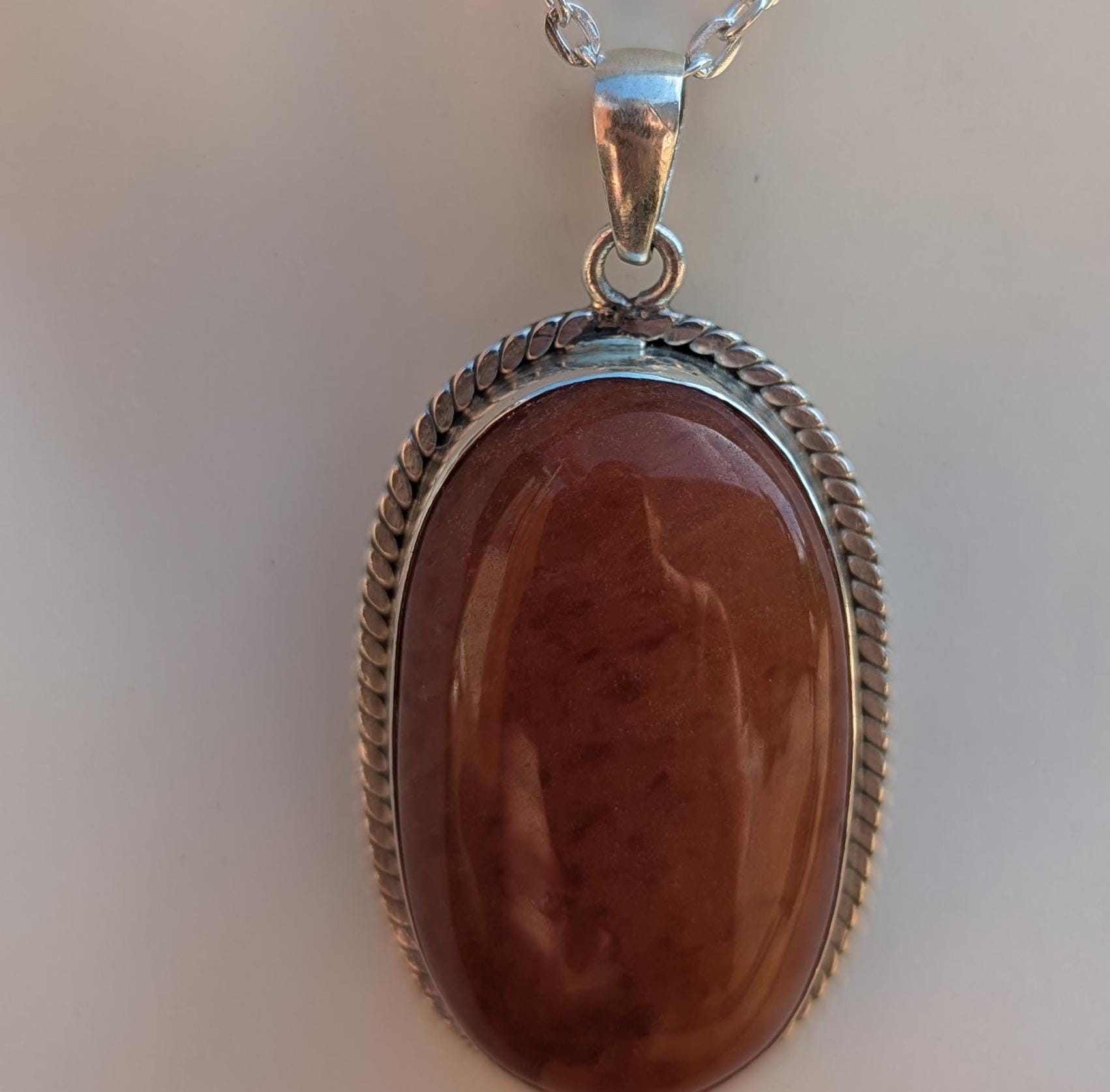 P3/1- Silver Red Carnelian Pendant (T12-001)