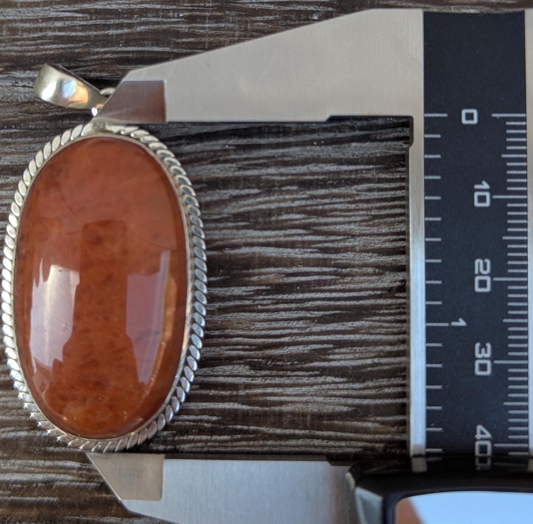 P3/1- Silver Red Carnelian Pendant (T12-001)