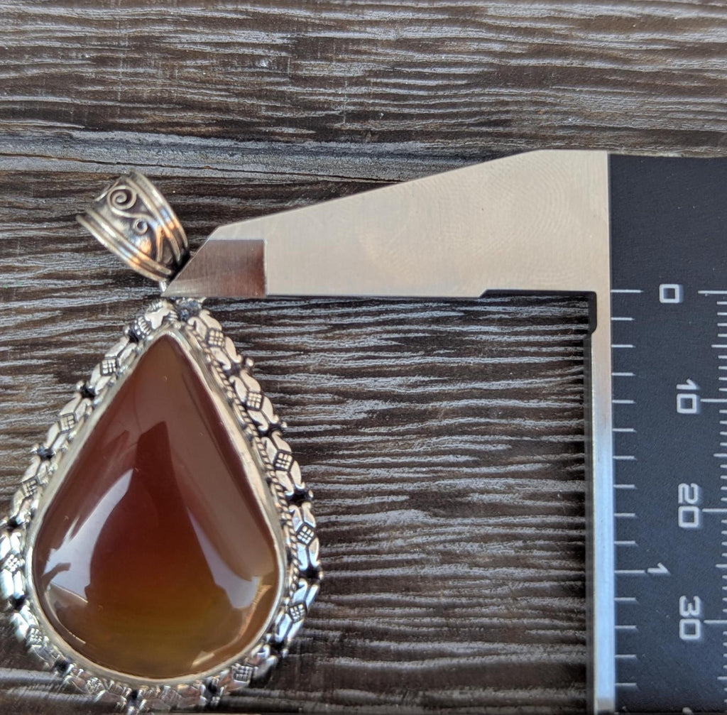 P3/3- Silver Red Carnelian Pendant (T12-003)