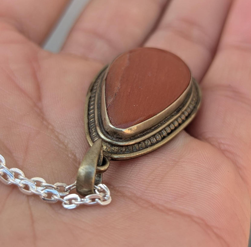 P3/4- Silver Red Carnelian Pendant (T12-004)