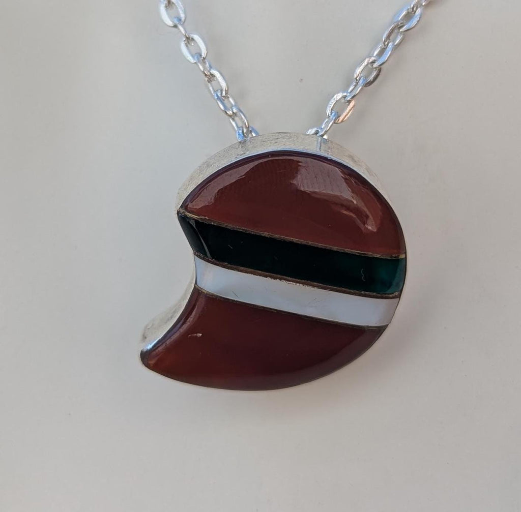 Multi Stone Inlay Silver Pendant ( T1103-015)