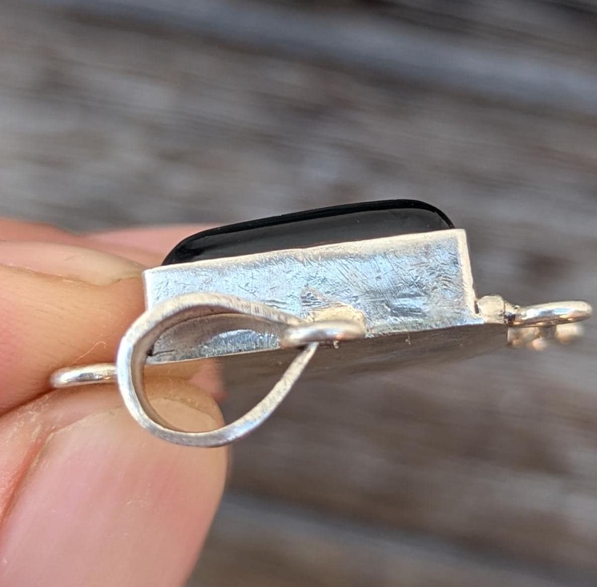Silver Onyx Stone Pendant.(T1103-011)
