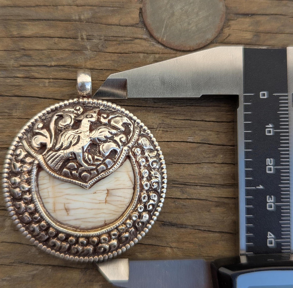 Tibetan Silver Shell deer Pendant.(T1103-002.2)