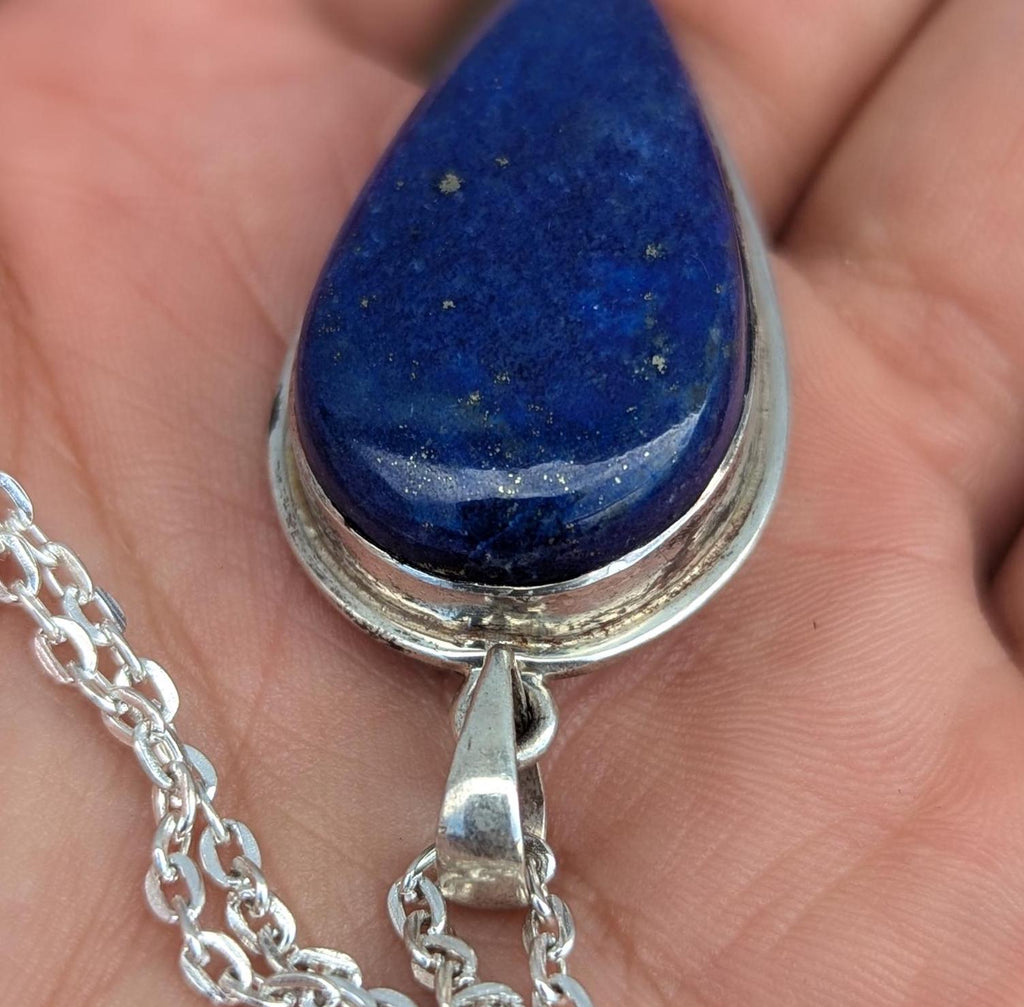 P3/58-Lapis lazuli Gemstone Silver Handmade Pendant(T12-058)