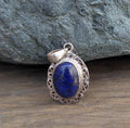 P3/61 -Lapis lazuli Gemstone Silver Handmade Pendant(T12-061)