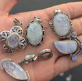 P3/62-67-  Moon stone Silver Handmade Pendant (T12-062-067)