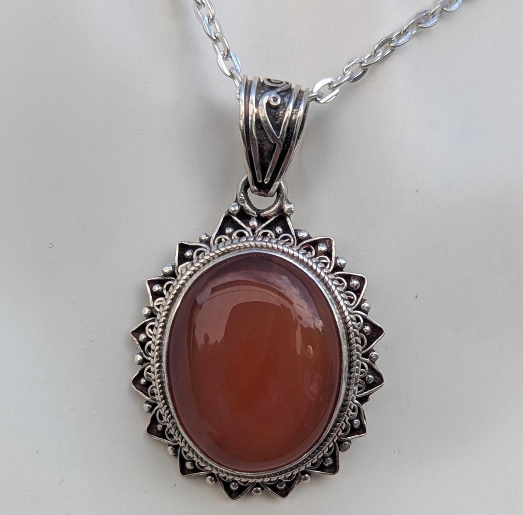 P3/5- Silver Red Carnelian Pendant (T12-005)