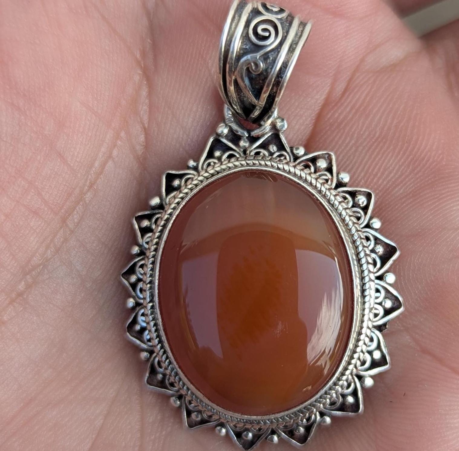 P3/5- Silver Red Carnelian Pendant (T12-005)