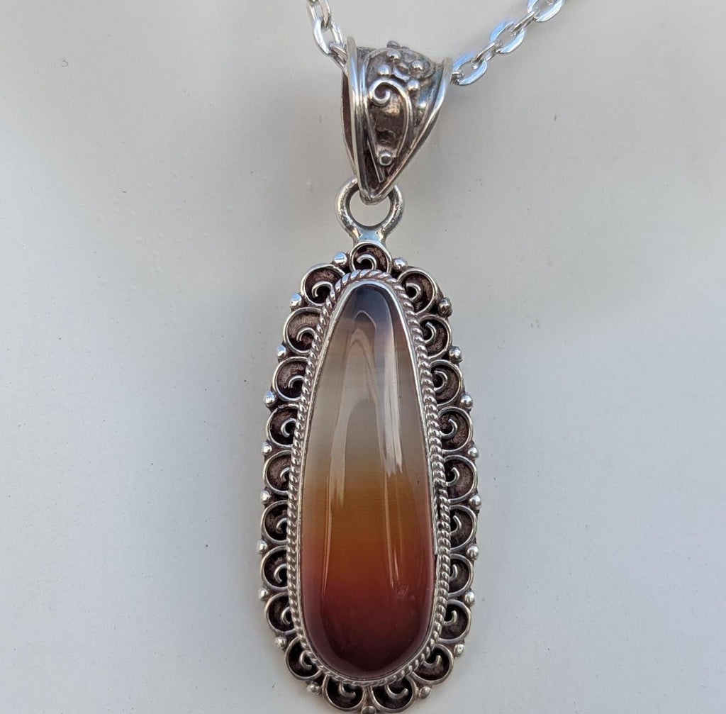 P3/6-Silver Red Carnelian Pendant (T12-006)