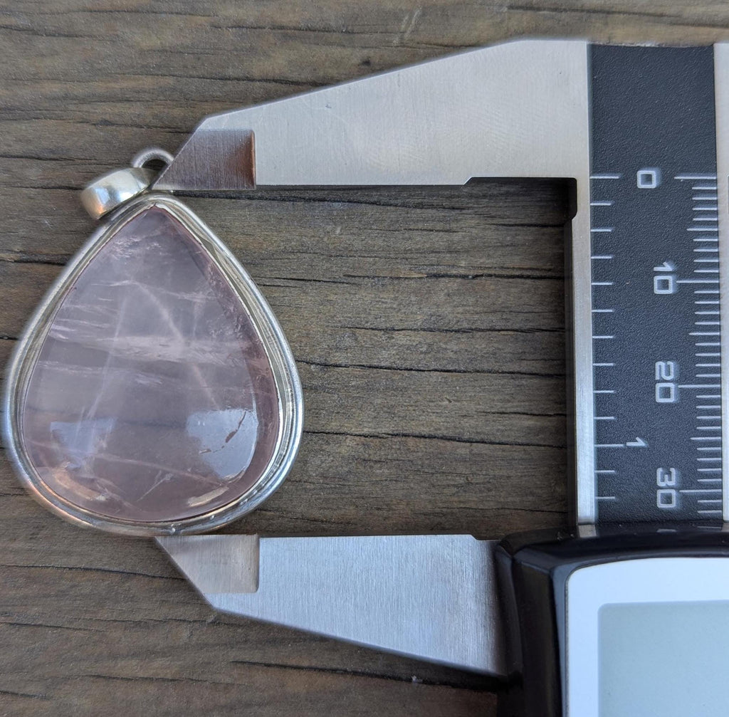 P3/22 - Rose Quartz Pendant with sterling silver, for men or women (T12-022)