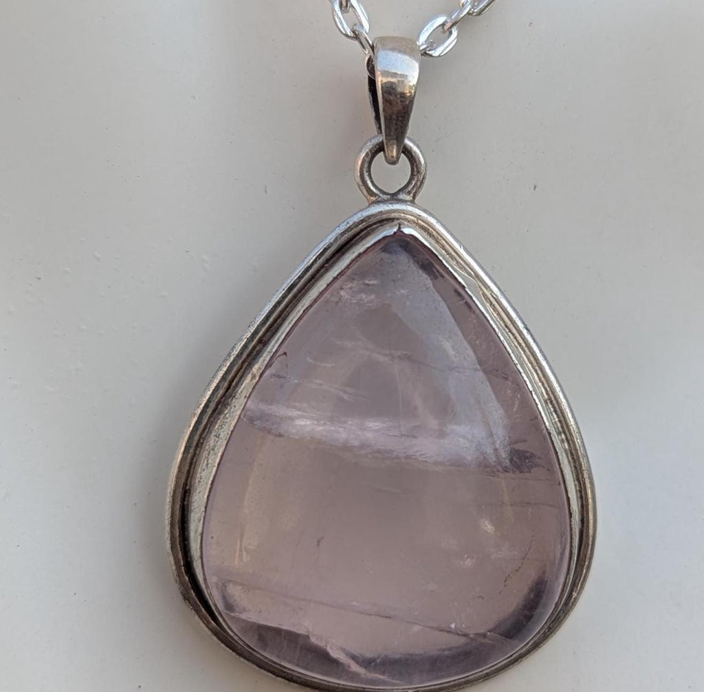 P3/22 - Rose Quartz Pendant with sterling silver, for men or women (T12-022)