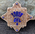 Tibetan Woman’s Amulet Box Necklace (Ga’u)Turquoise 925 Sterling Silver Pendant. (T1101-006.10)