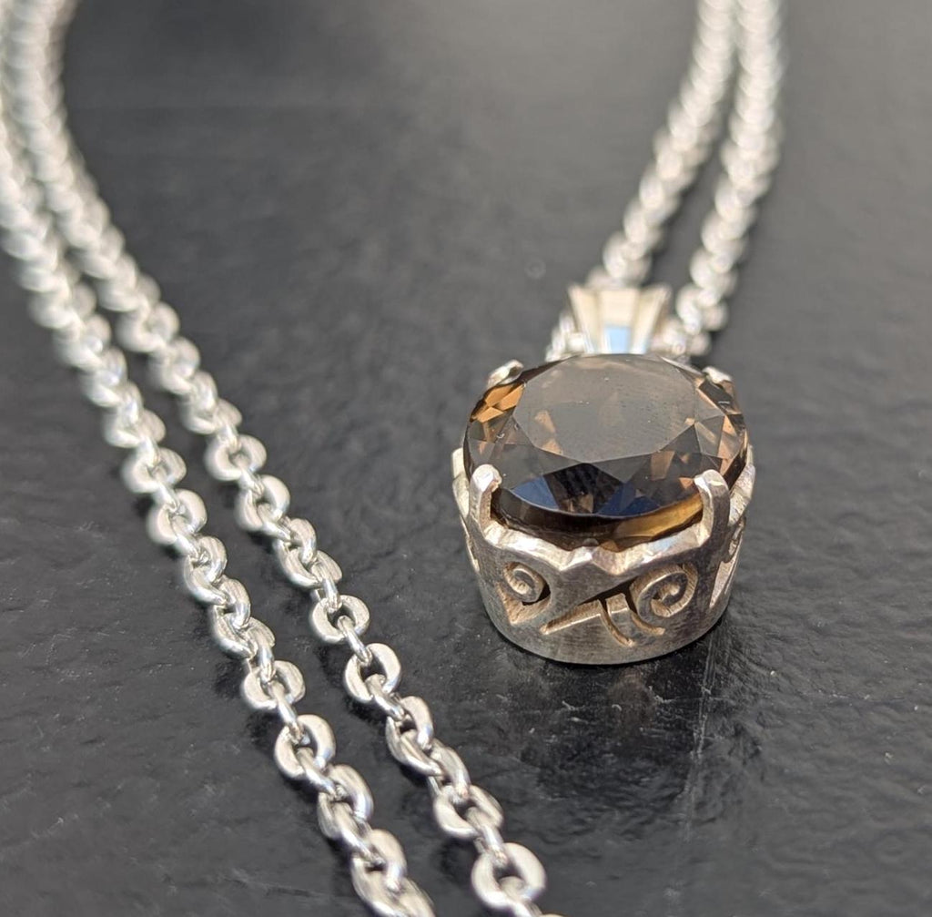 Handmade Amethyst 925 Sterling Silver Pendant: Oval Gemstone
