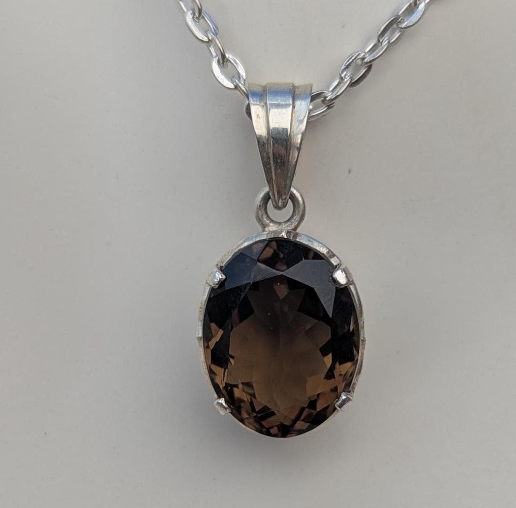 Handmade Amethyst 925 Sterling Silver Pendant: Oval Gemstone