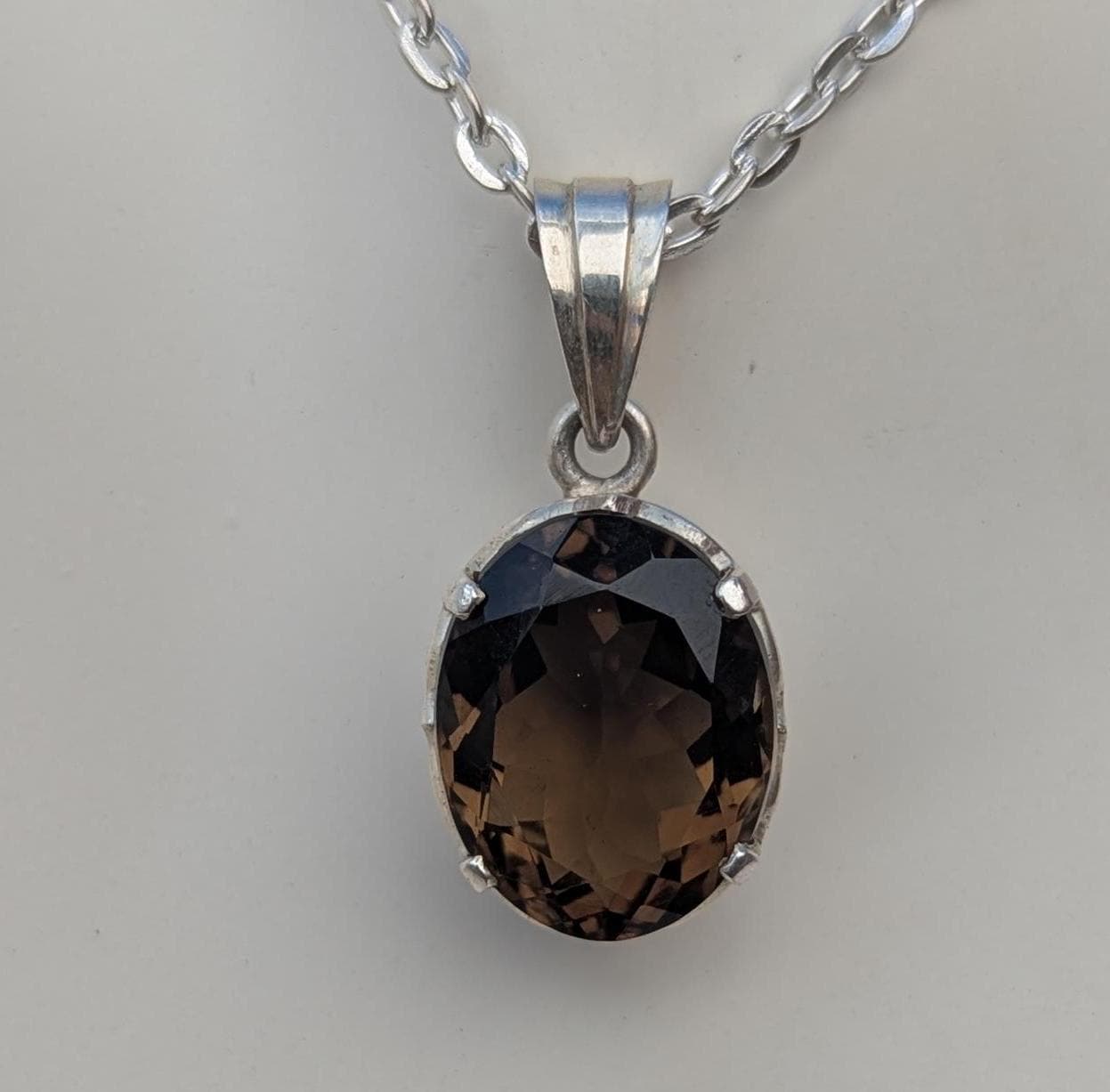 Handmade Amethyst 925 Sterling Silver Pendant: Oval Gemstone