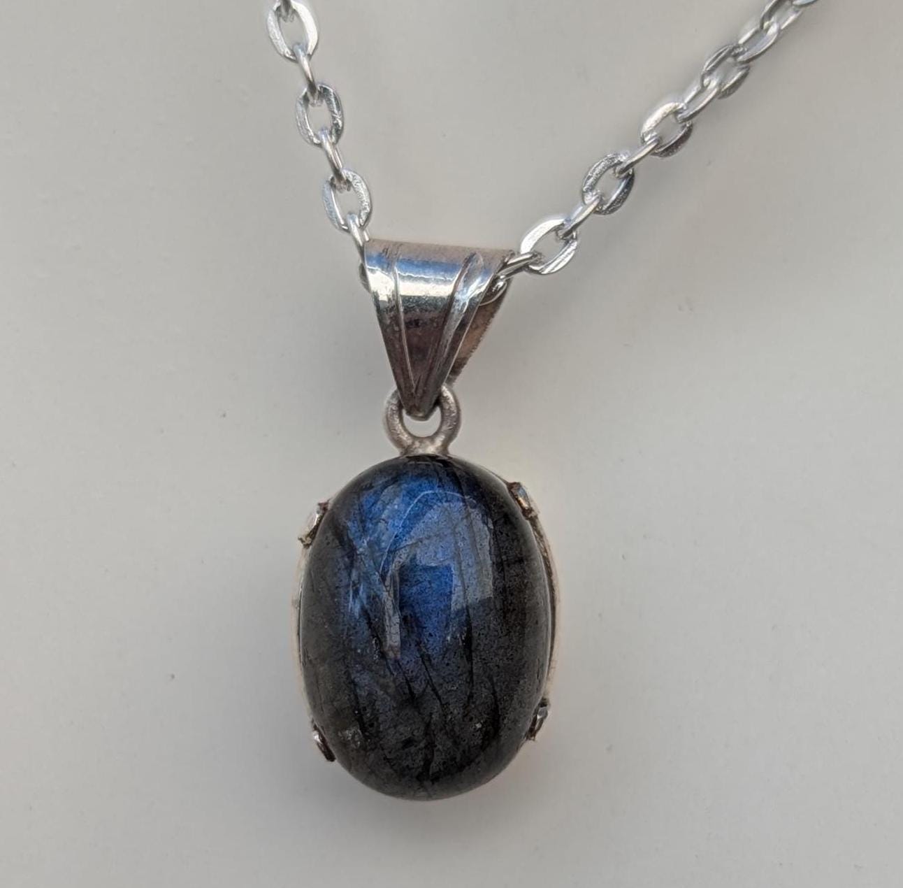Handmade Moonstone Pendant: 925 Sterling Silver Necklace