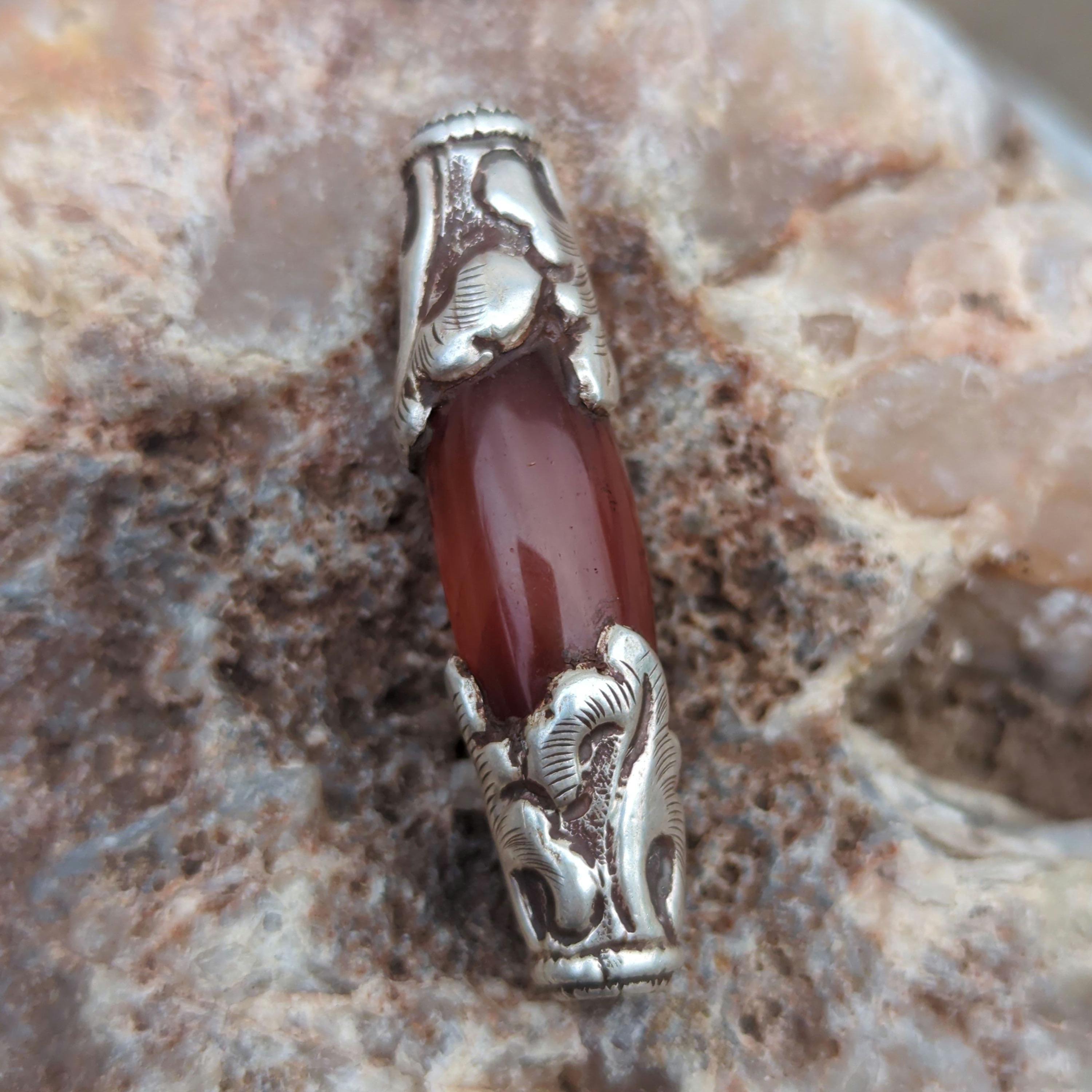 Carnelian with Silver wrapped Pendant(T1103-003.4)