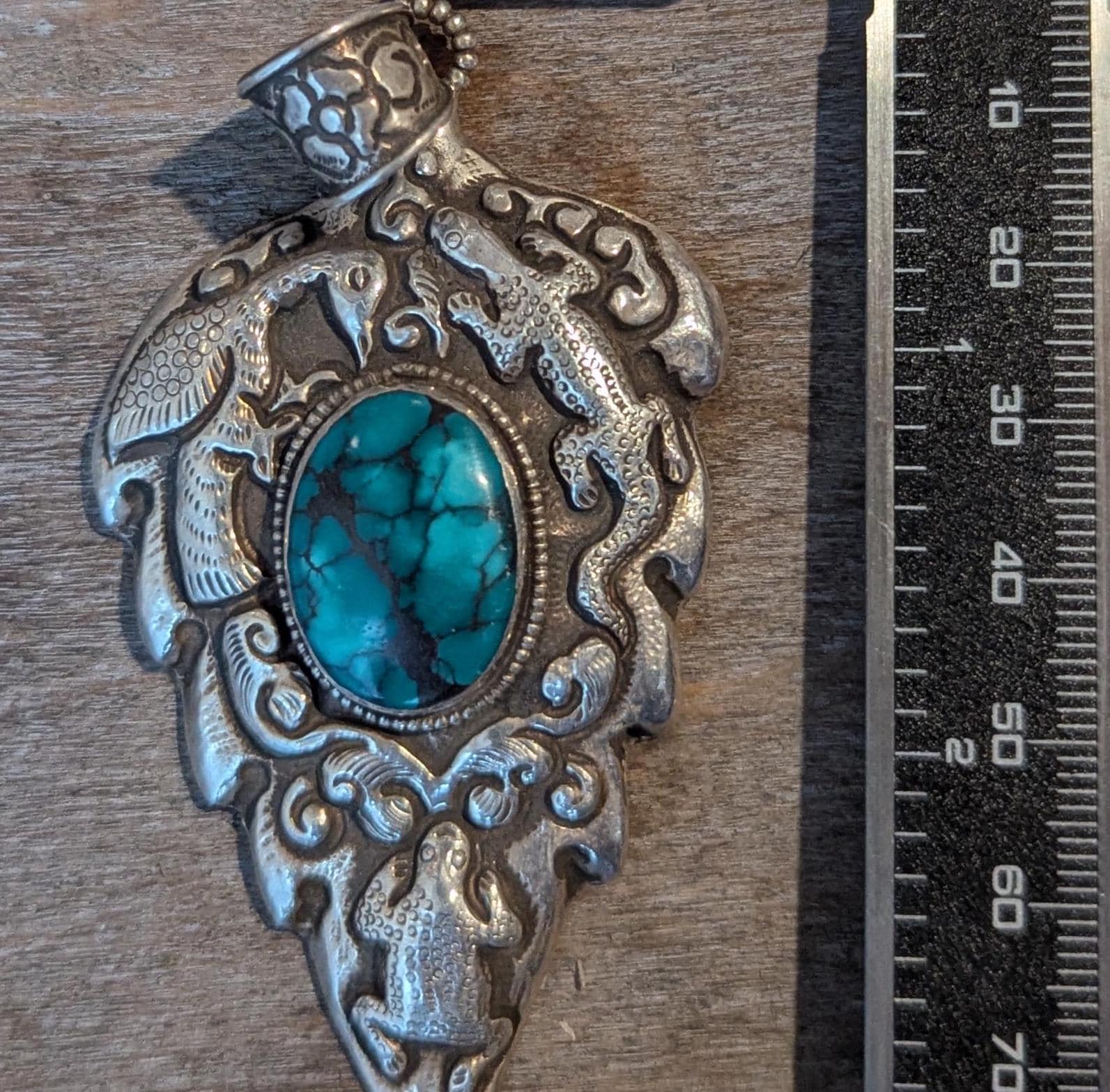 Antique Tibetan ethnic pendant Collection with turquoise and coral inlay (p6-011)