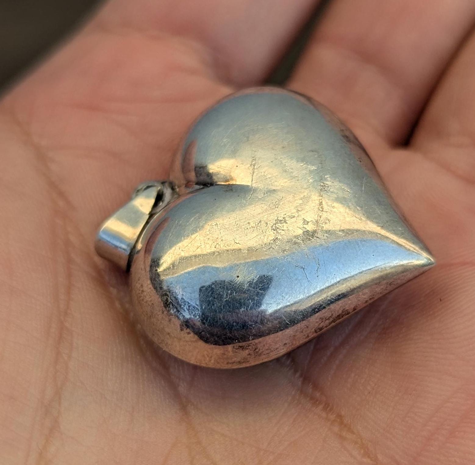 Handmade Vintage silver Heart pendant (p6-039)