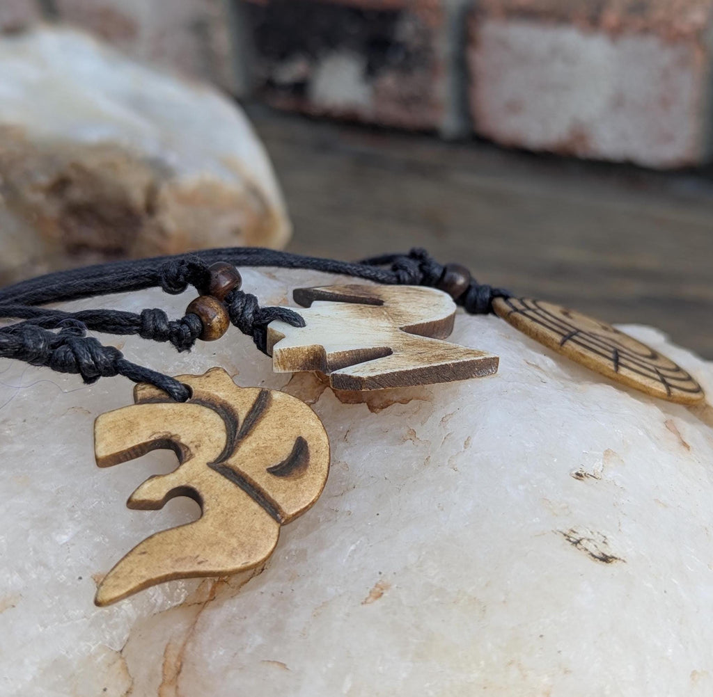 Vintage Yak bone hand-carved OM pendants (p6-047)
