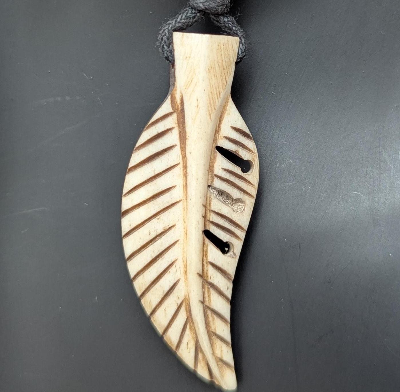 Vintage Yak bone hand-carved Leaf pendant collection (p6-049)