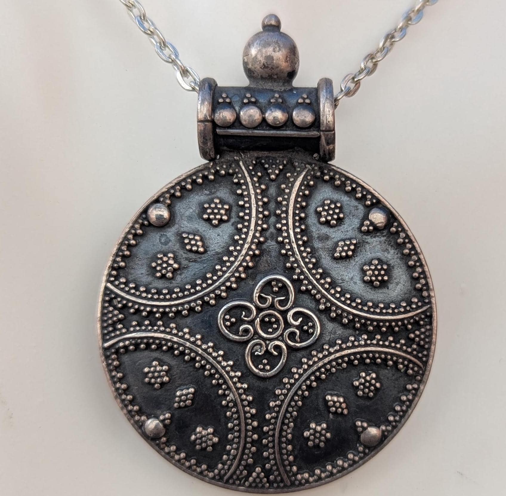 Handmade turquoise and coral silver ethnic Dorjee medallion pendant collection (p7-005)