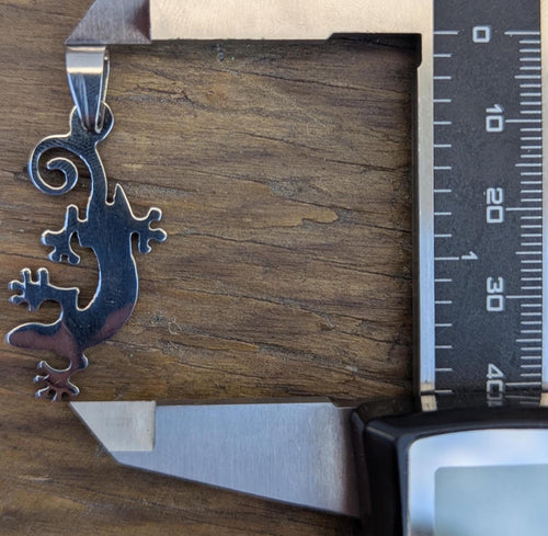 elegant metal Gecko silver steel pendant (p7-010)