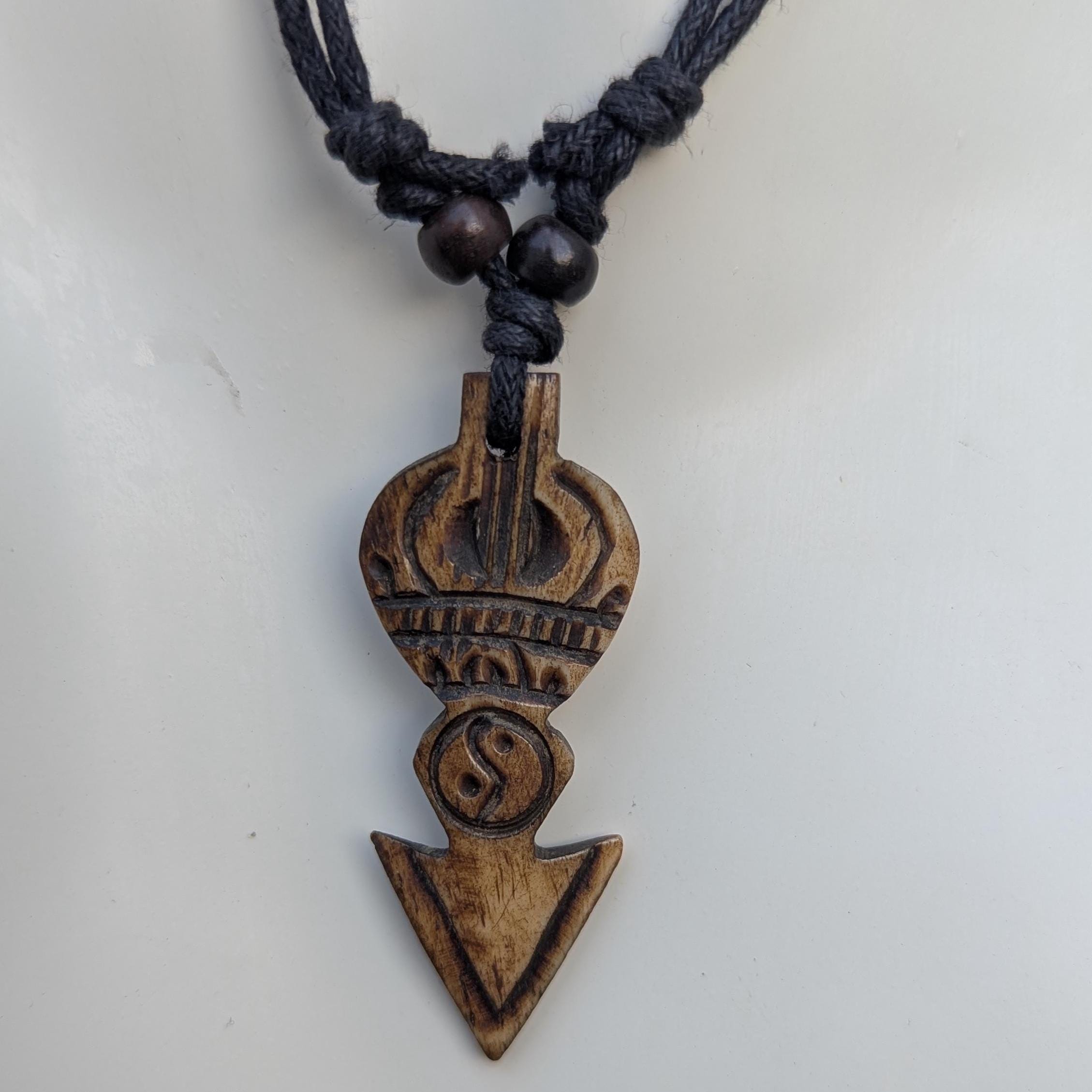 Tibetan Yak bone hand-carved Dorjee pendants (p6-043)