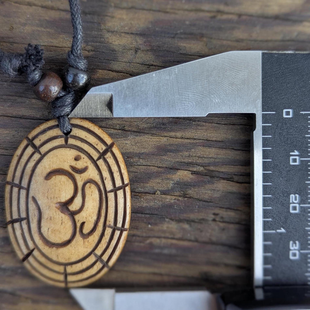 Vintage Yak bone hand-carved OM pendants (p6-047)