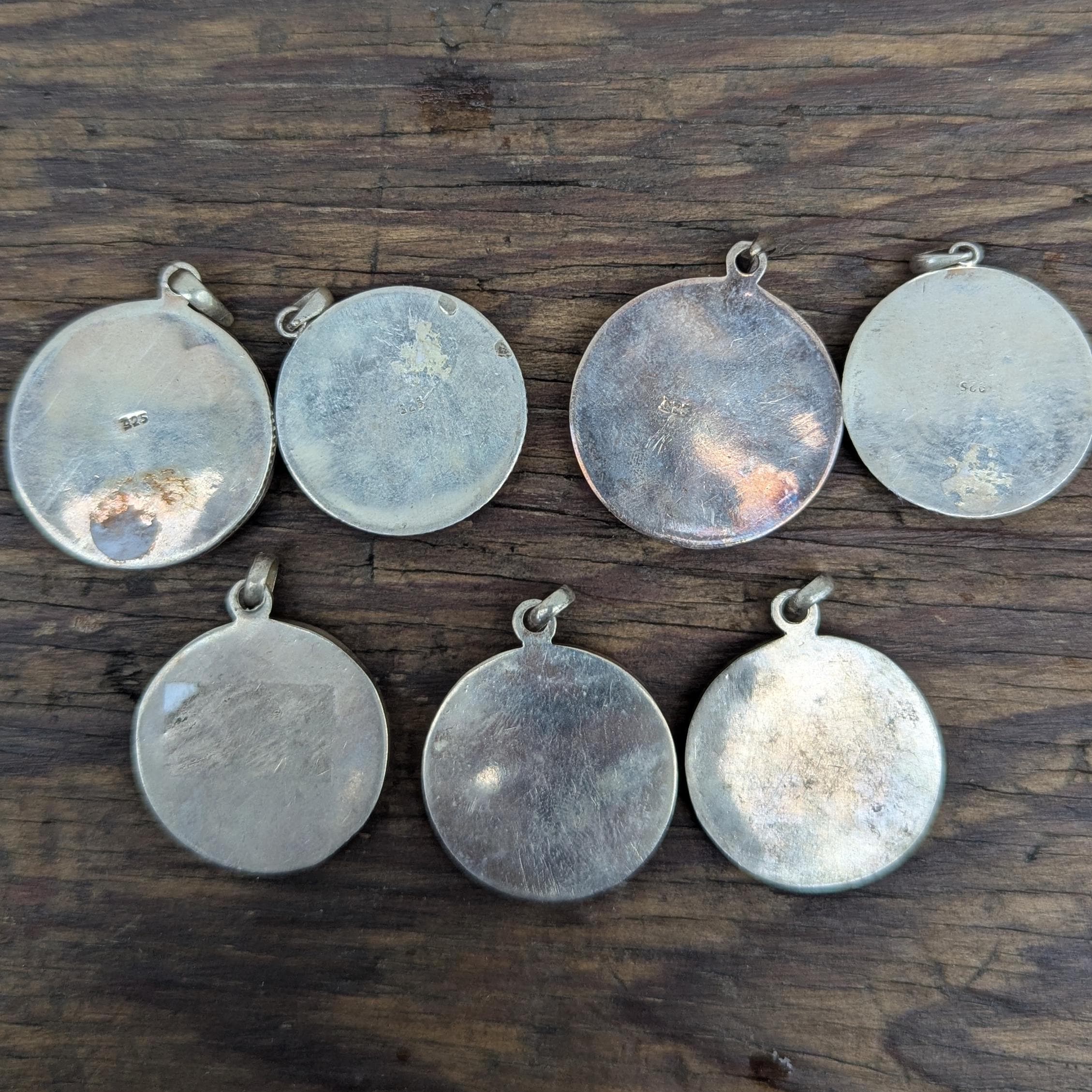 Handmade turquoise and coral silver ethnic medallion pendant collection (p7-004)