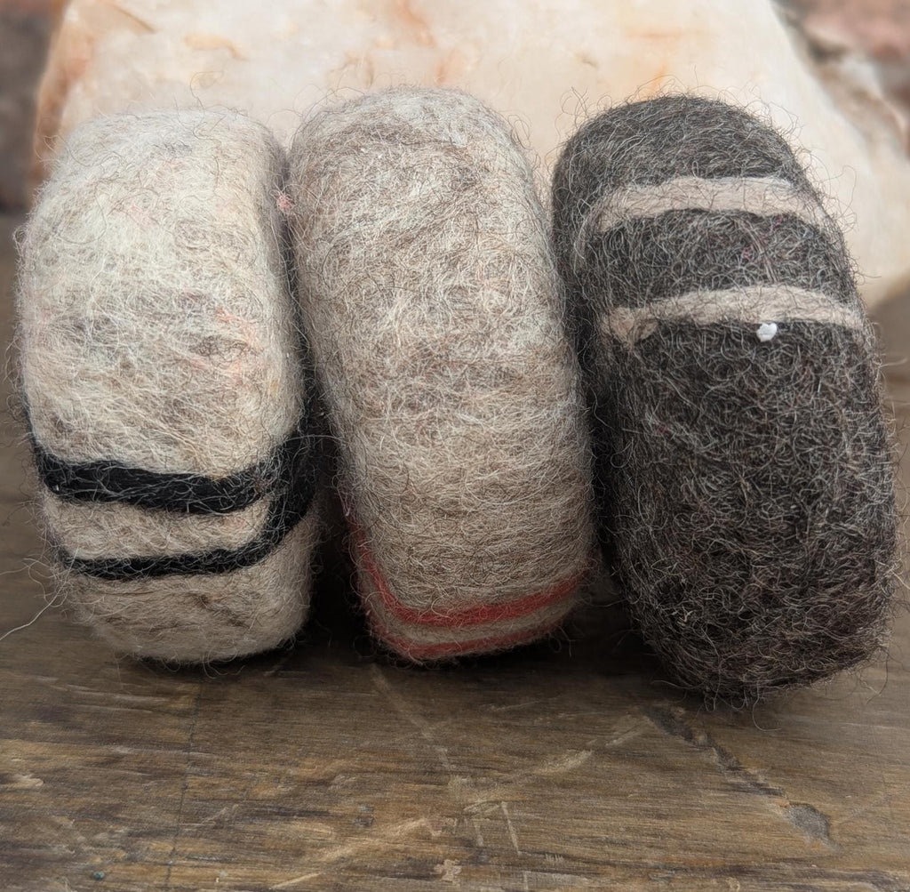 Organic Felted Soap Collection: Yak Butter, Rock Salt, Black Salt