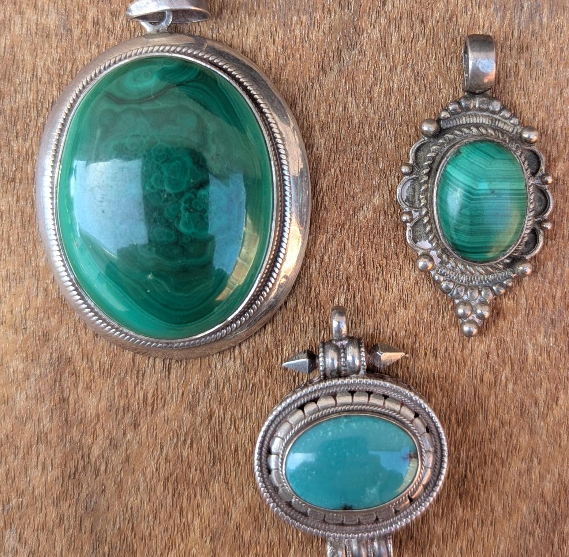 Tibetan Handmade Sterling silver Pendant Collection Featuring Turquoise Gemstone (p7-057)