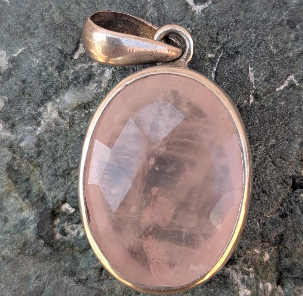 Unique sterling silver pendant collection with Rose Quartz and Ruby gemstone (p7-058)
