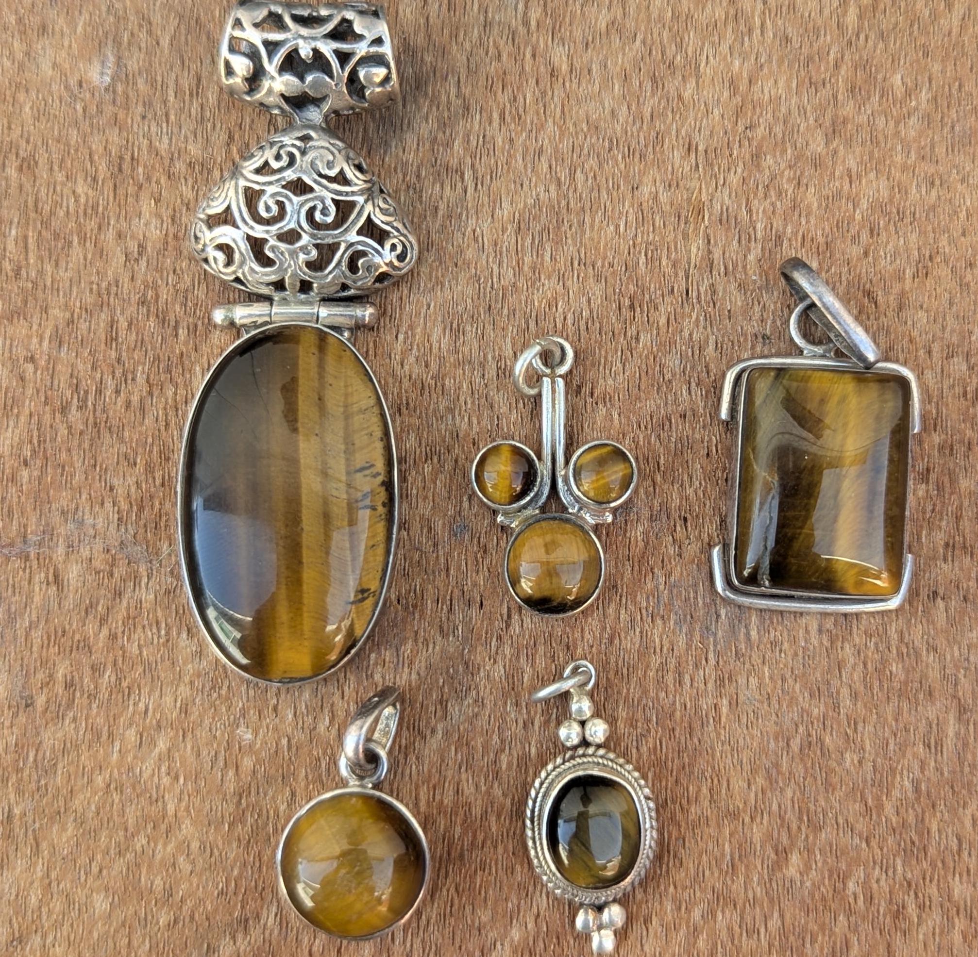Sterling Silver Tiger's Eye Pendant Collection