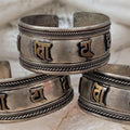 Vintage Silver Tibetan Buddhist Mantra Large Cuff Bracelet (cb-114)