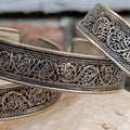 Vintage Handmade Silver carving Tibetan Cuff Bracelet (cb-117)