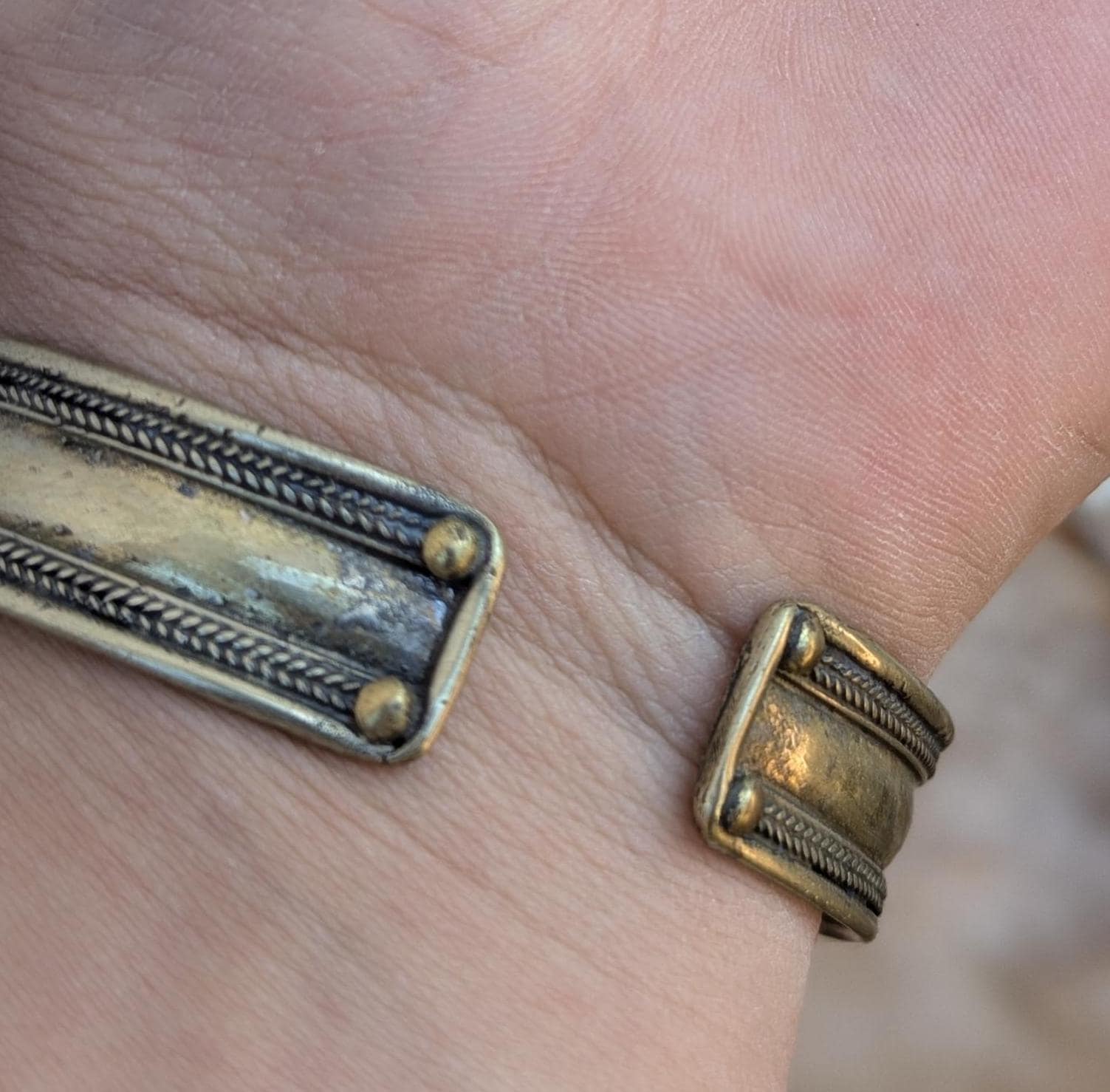 Handcrafted Mantra Cuff Bracelet: Tibetan Spiritual Jewelry