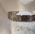Engraved Silver Mantra Cuff Bracelet: Om Mani Padme Hum, Spiritual Jewelry (CB-121)
