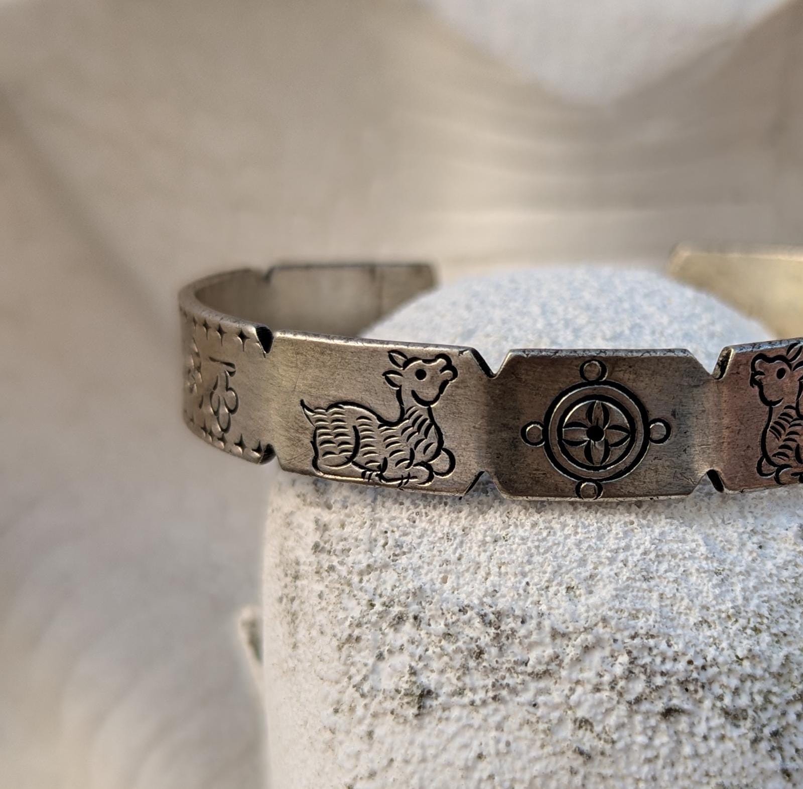 Engraved Silver Mantra Cuff Bracelet: Om Mani Padme Hum, Spiritual Jewelry (CB-121)