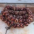 Handmade Tibetan Yak Bone Mala: Carved Lotus Prayer Beads