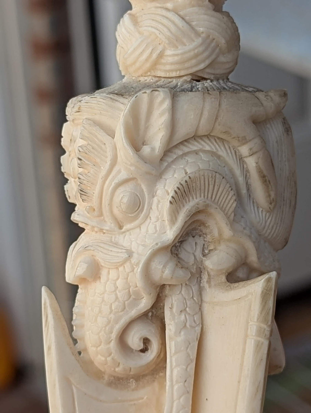 Hand-Carved Buffalo Bone Tibetan Phurba | Himalayan Ritual Dagger