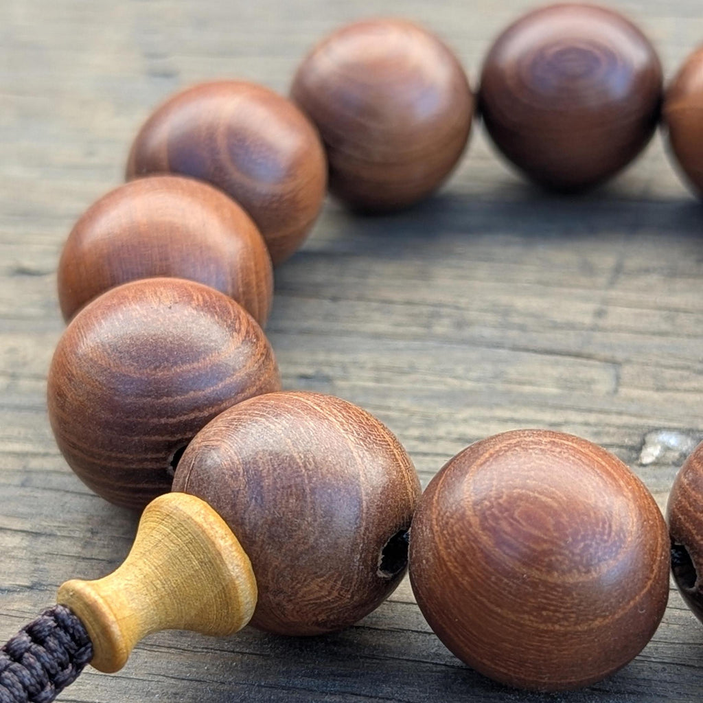 Hand Carved Palisander Rosewood Bead Bracelet (20mm) BM 18