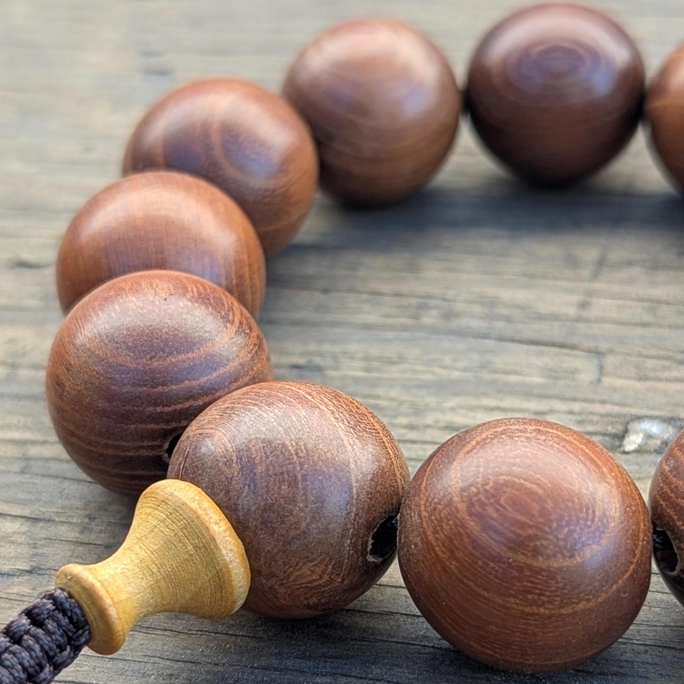 Hand Carved Palisander Rosewood Bead Bracelet (20mm) BM 18