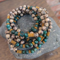 Jasper Crystal Mala: Knotted Necklace Bracelet for Meditation