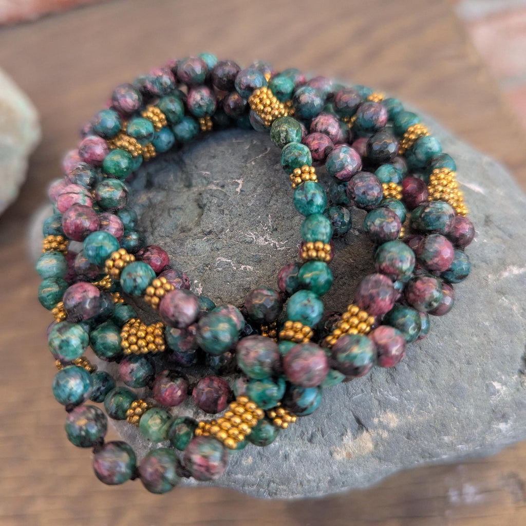 Jasper Crystal Mala: Knotted Necklace Bracelet for Meditation