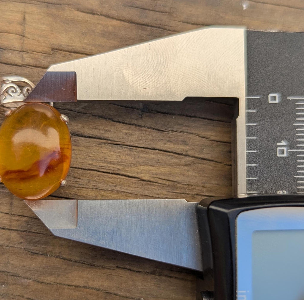 P3/57- Tiger Eye Amber stone Silver Pendant (T12-057)