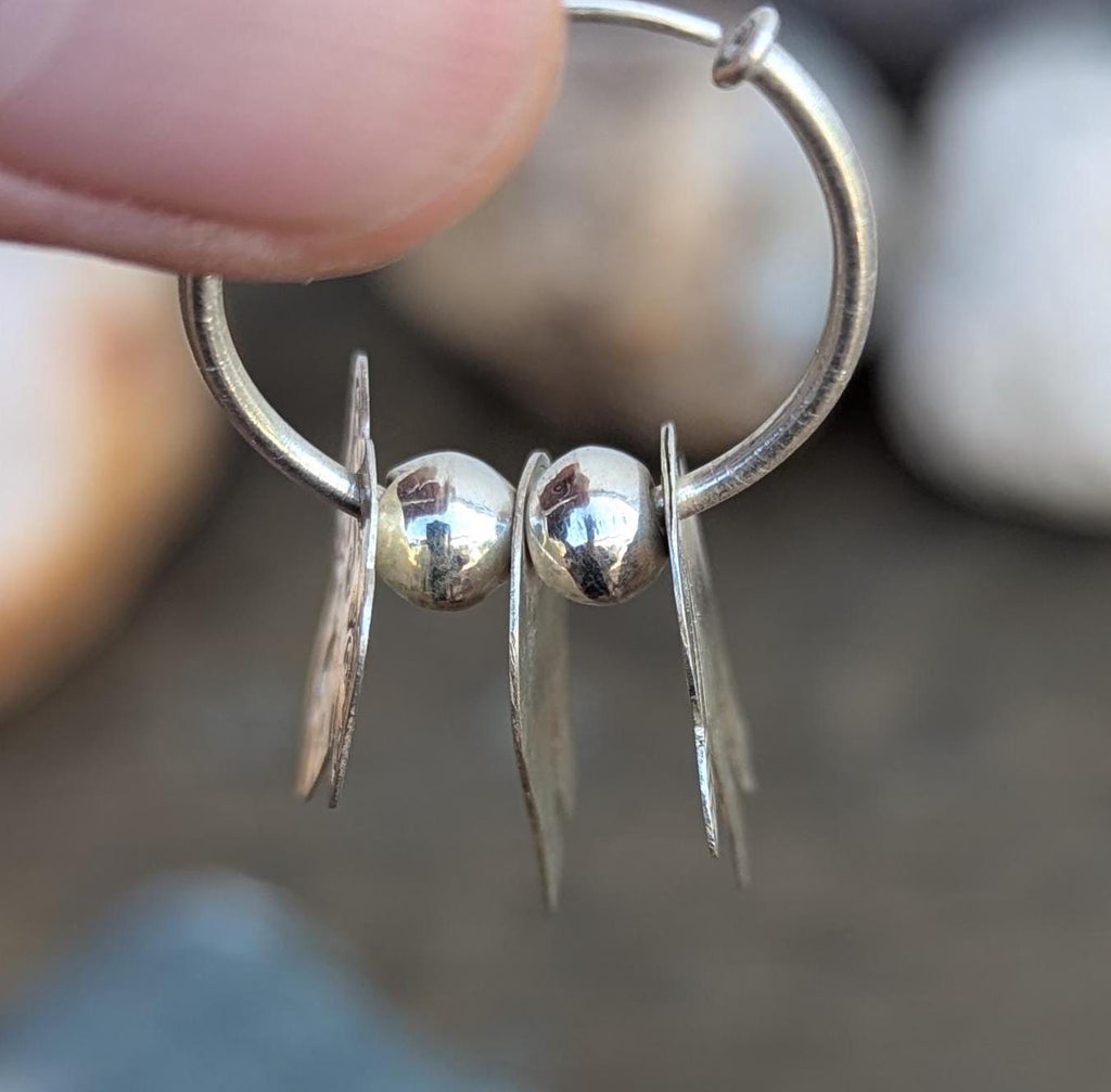 Sterling Silver Elephant Hoop Earrings: Handmade Animal Jewelry